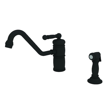Newport Brass Single Handle Kitchen Faucet With Side Spray in Flat Black 941-56